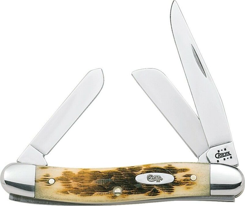 Coltello da collezione Case CA042 Stockman Amber Bone knife