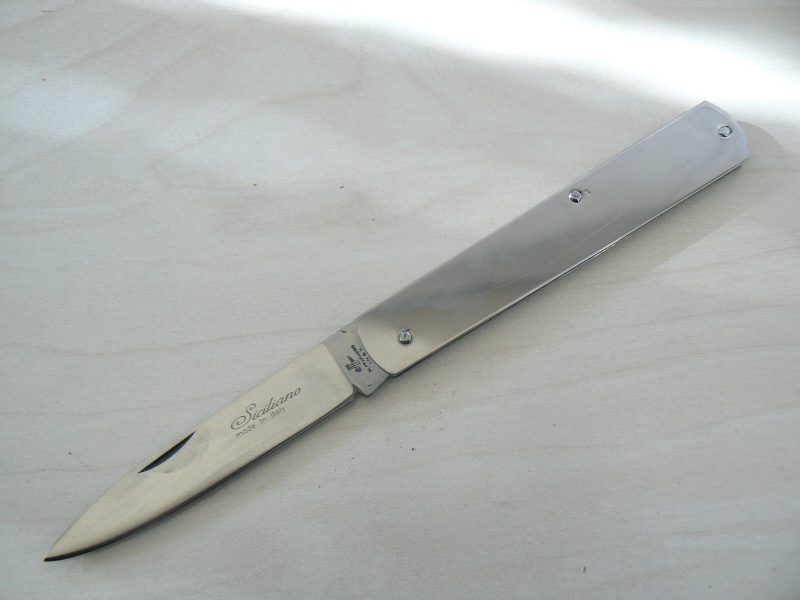 Coltello Sfilato siciliano manico acciaio lucido. Frosolone KNIFE 21 cm - 0559/103