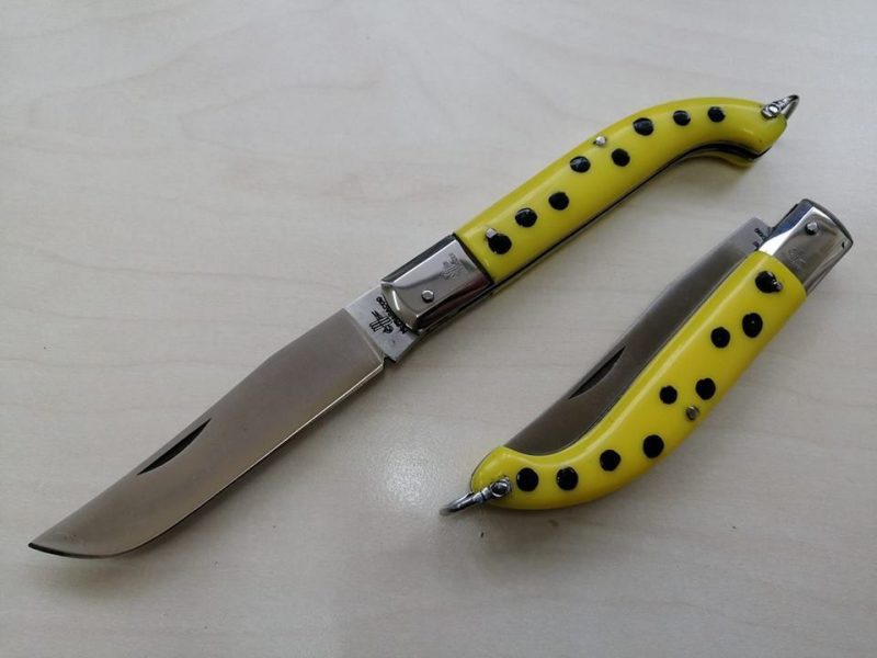 Coltello Zuavo con lama e testina inox e manico in abs tartarugato Frosolone 0595/470-17